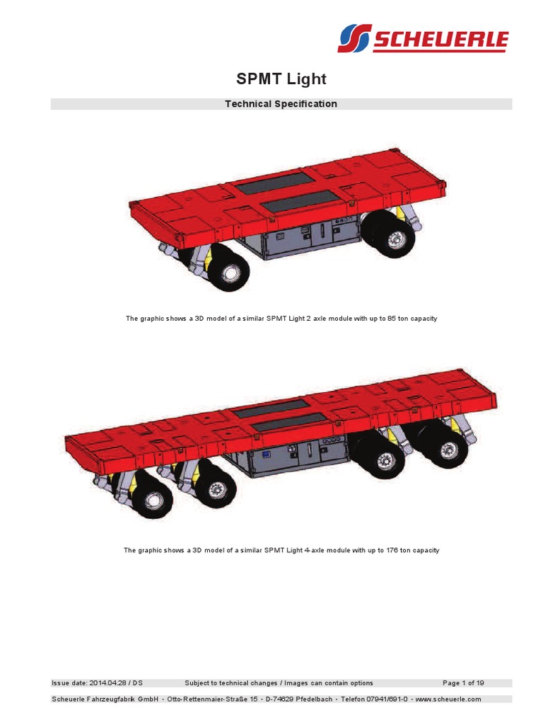 SPMT Light Spec 2 and 4 Axle Units | PDF | Steering | Transmission ...