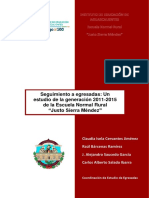 Seguimiento A Egresadas: Un Estudio de La Generación 2011-2015 de La Escuela Normal Rural "Justo Sierra Méndez"