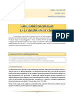 Habilidades Discursivas en La Enseñanza de L2-LE