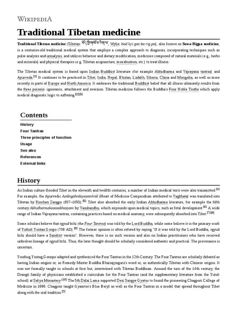 Traditional Tibetan Medicine | PDF | Tibet | Medicine