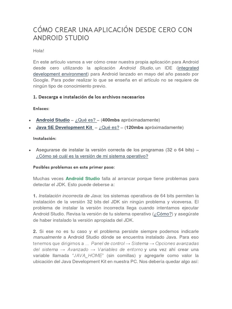 Android Studio | PDF | Aplicación movil | Java (lenguaje de programación)