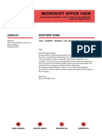 Microsoft Office User Cover Letter Template