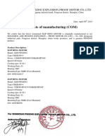 Certificate of Manufacturing (COM) : Shanghai Aeb Pinxing Explosion-Proof Motor Co.,Ltd
