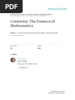 Creativity, The Essence of Mathematics