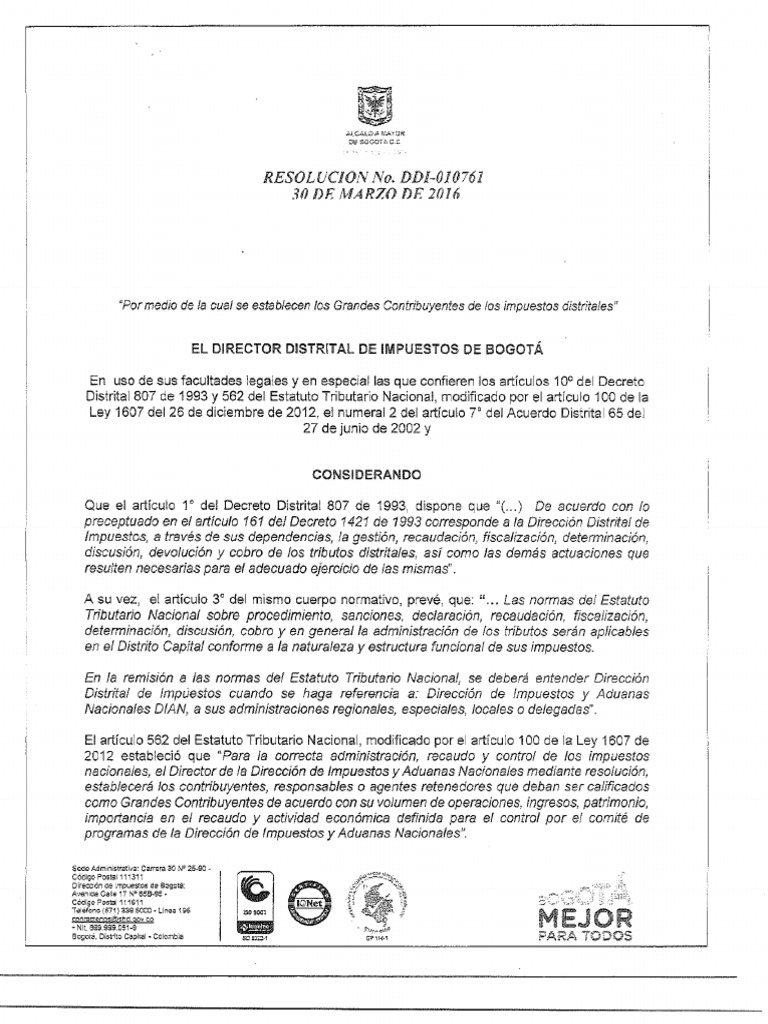 RESOLUCION Grandes Contribuyentes PDF PDF
