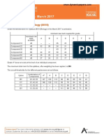 Grade Thresholds - March 2017: Cambridge IGCSE Biology (0610)