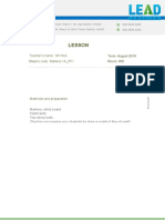 Lesson Plan: Teacher's Name: MR Nick CL Ass's Code: Starters 1A - FF1 Term: August 2019 Room: 202