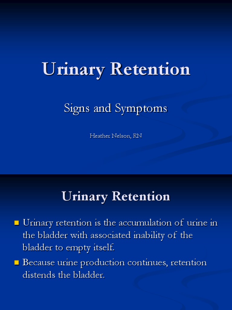 Understanding Urinary Retention Symptoms | PDF