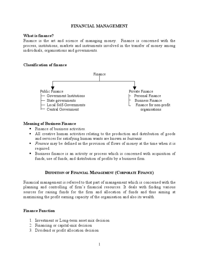 Financial Management Overview and Objectives | PDF | Net Present Value ...