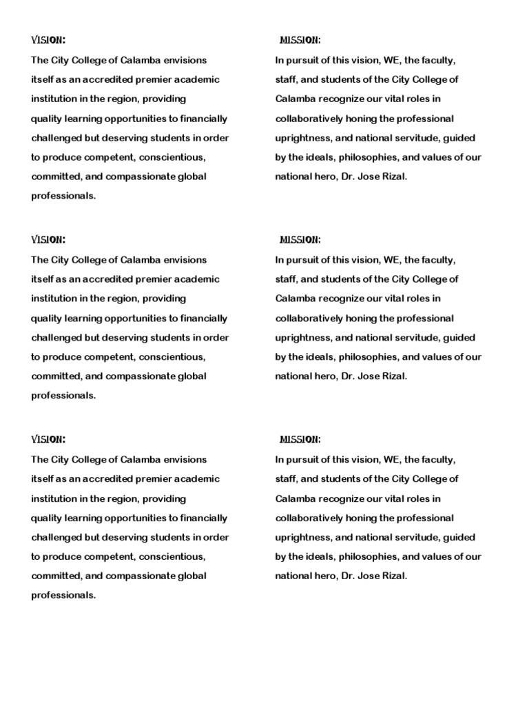 Ccc Vision And Mission Pdf