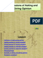 Expressions of Asking And: Giving Opinion