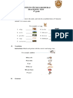 Instituto Tècnico Honduras Diagnostic Test 9 Grade: I. Listening