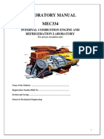 Laboratory Manual MEC334: Internal Combustion Engine and Refrigeration Laboratory