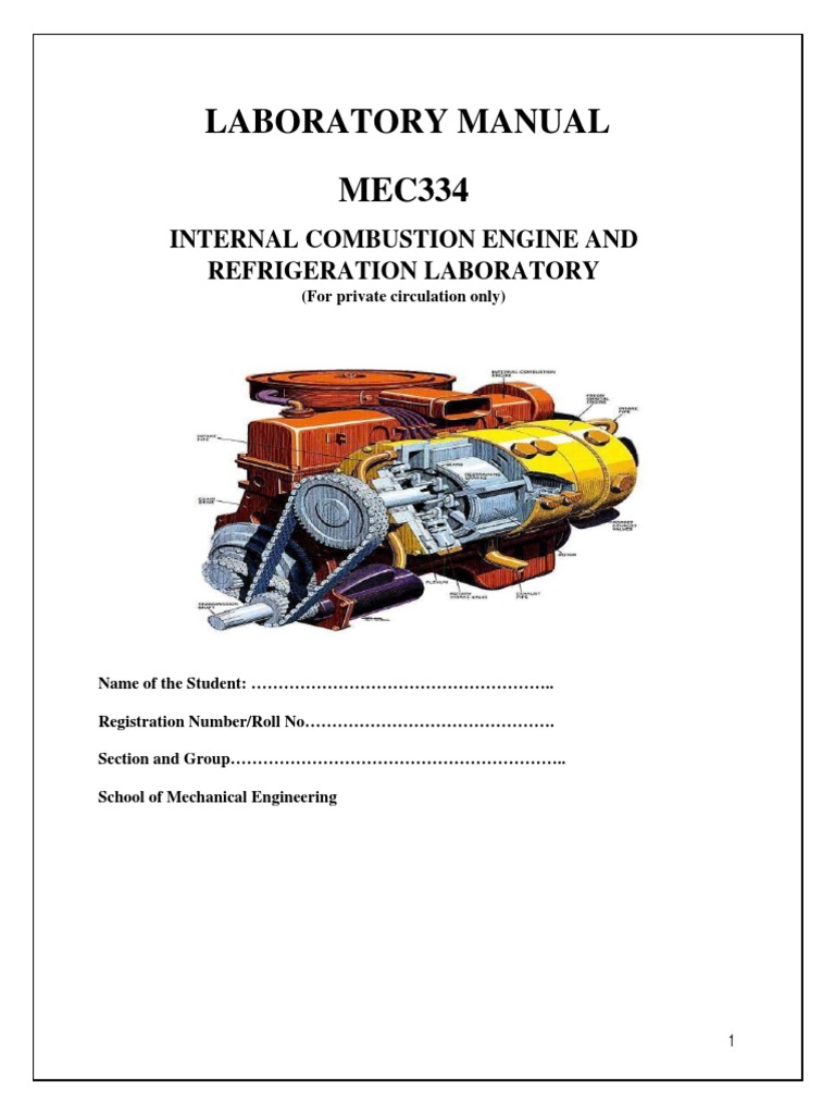 IC Engine Lab Manual Overview | PDF | Internal Combustion Engine ...