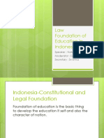 Law Foundations of Education in Indonesia