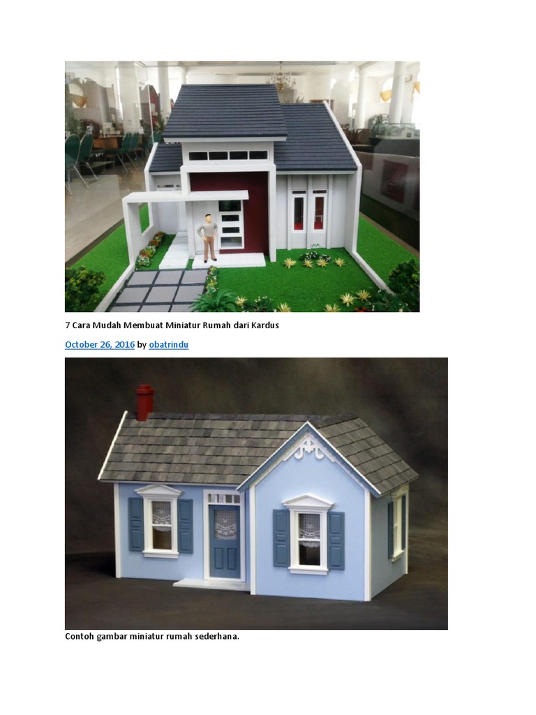 7 Cara Mudah Membuat Miniatur Rumah Dari Kardus Pdf
