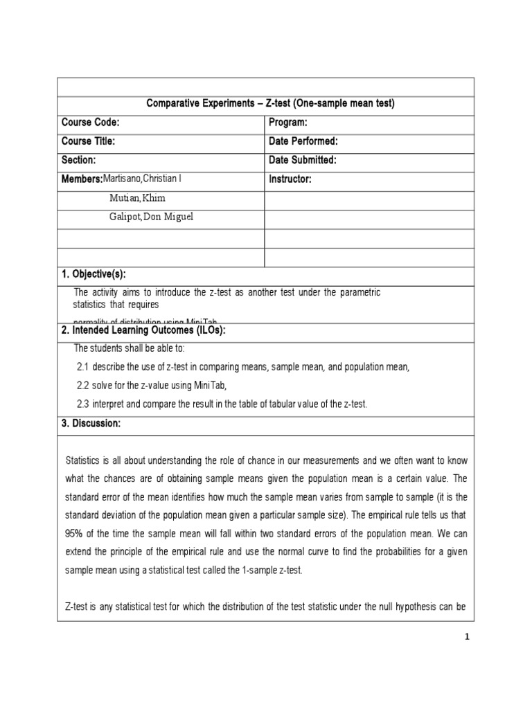 Ie352l1 Labmanual | PDF | Student's T Test | Statistical Hypothesis Testing