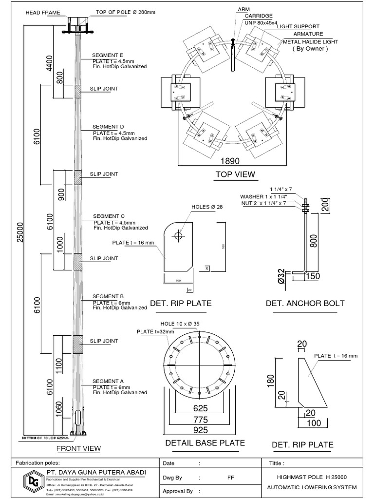 Tiang Mast Kapal Fabrication Details | PDF | Mechanical Engineering