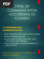 Types of Communication According To Context