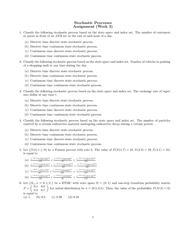 Classifying Stochastic Processes | PDF | Stochastic Process | Measure ...