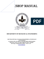 Workshop Manual: Department of Mechanical Engineering