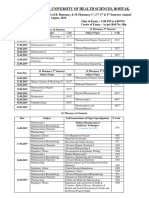 Pt. B.D.Sharma, University of Health Sciences, Rohtak.: Tentative Theory Date Sheet of
