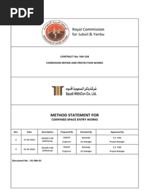 Method Statement-Confined Space Entry
