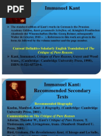 Immanuel Kant: Current Definitive Scholarly English Translation of The