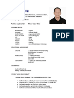 Tomas B. Pantig: Position Applied For: Plane Crew Chief