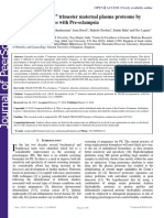 Examination of The 1st Trimester Maternal Plasma Proteome by Seldi in Pregnancies With Pre Eclampsia