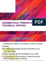 Grammatical Principles in Technical Writing