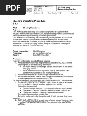 Sanitation and Pest Control Procedure