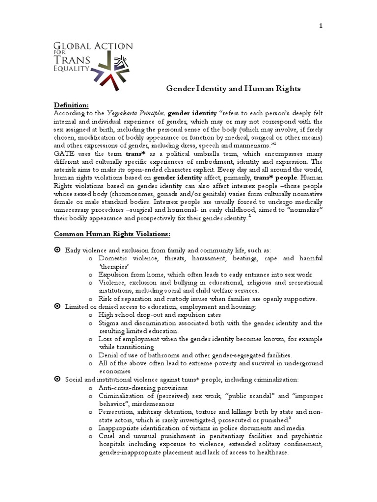 Gender Identity and Human Rights Issues | PDF | Transgender | LGBTQIA+ ...