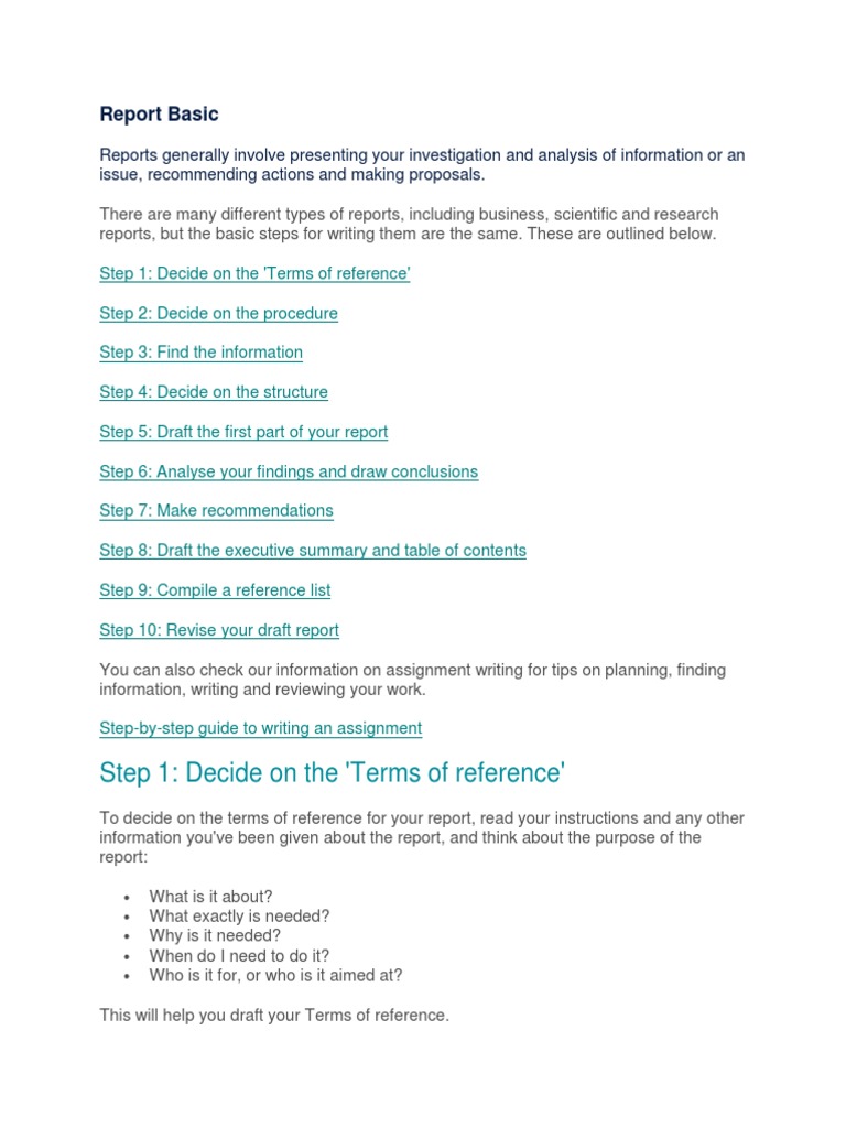 A Ten-Step Guide to Writing Reports: Outlining the Key Steps to ...