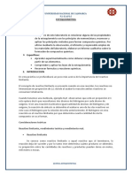 Universidad Nacional de Cajamarca: Estequiometría y rendimiento de reacciones químicas