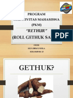 Program Kreativitas Mahasiswa (PKM) : (Roll Gethuk Sayur)