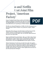 Obamas and Netflix Present 1st Joint Film Project, American Factory'