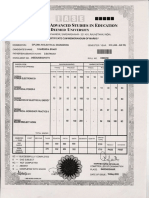 Diploma in Electrical Engineering Pass Certificate and Marks Memo