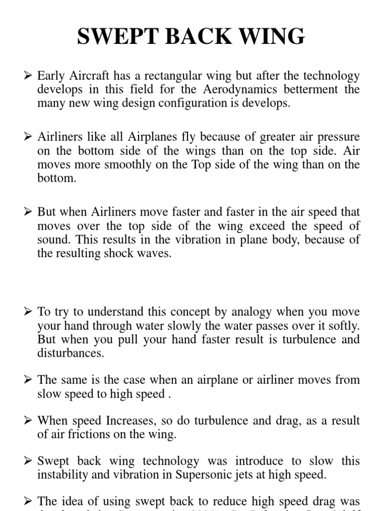 Swept Back Wing ppt | Drag (Physics) | Airplane | Free 30-day Trial ...