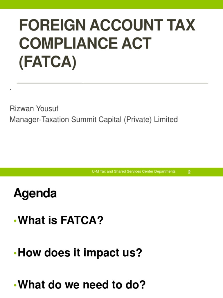 Understanding FATCA Compliance Requirements | PDF | Irs Tax Forms ...