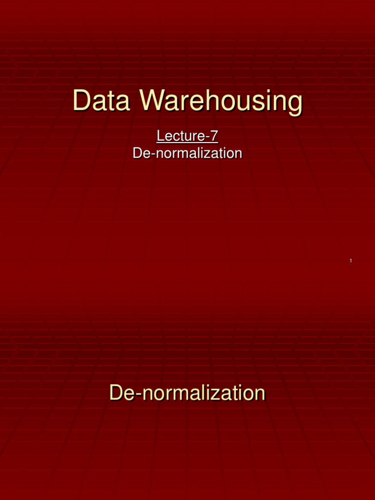 De-normalization in Data Warehousing | PDF | Databases | Data Management