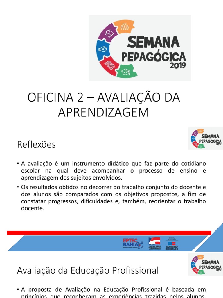 Oficina 2 - Avaliação Da Aprendizagem | PDF