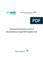 Operational Plan Document For 2014-16 Chesterfield Royal Hospital NHS Foundation Trust