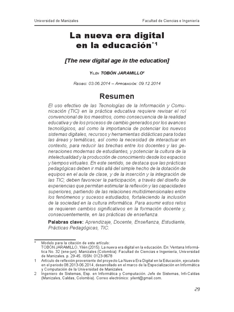 La nueva era digital en la educación | PDF | Tecnología de información ...