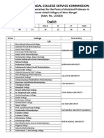 The West Bengal College Service Commission: English