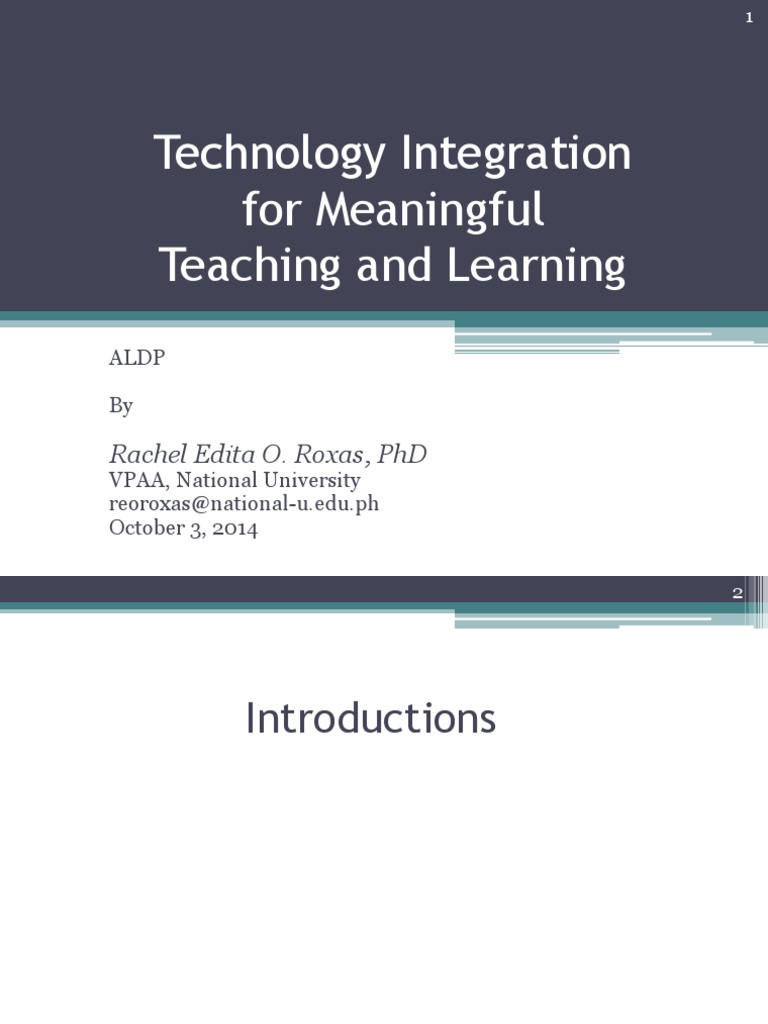 Technology Integration For Meaningful Teaching and Learning | PDF ...