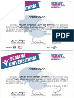 Certificados minicurso primeiros socorros 2014