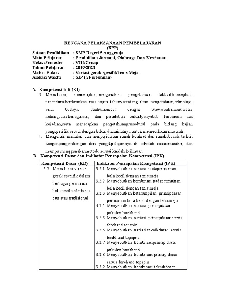 Contoh Laporan Observasi Meja