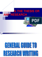 Writing The Thesis or Any Research