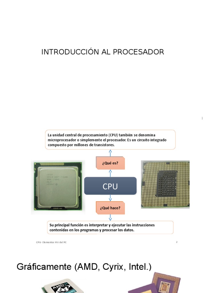 El Procesador | PDF | Unidad Central de procesamiento | Arquitectura de ...